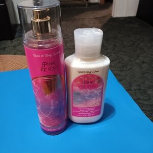 Bath & Body Works Pink Tie Dye Lotion and Mist Set